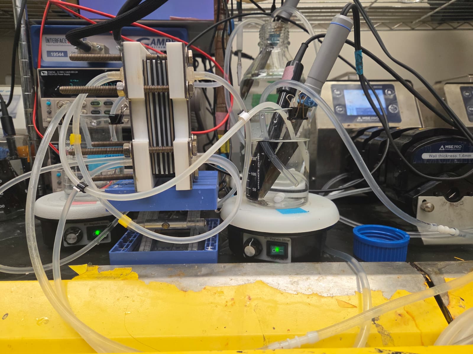 Bench-scale stacked electrochemical cell